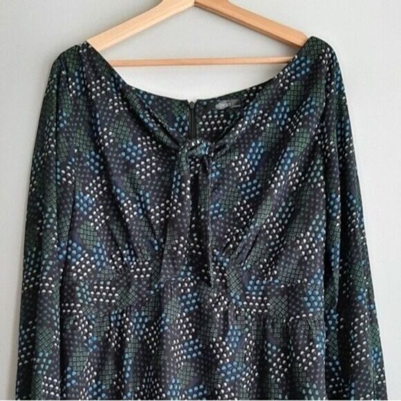 eSHAKTI | Flowy Lightweight Abstract Floral Mini Dress Tan Brown Sz L - Picture 3 of 11